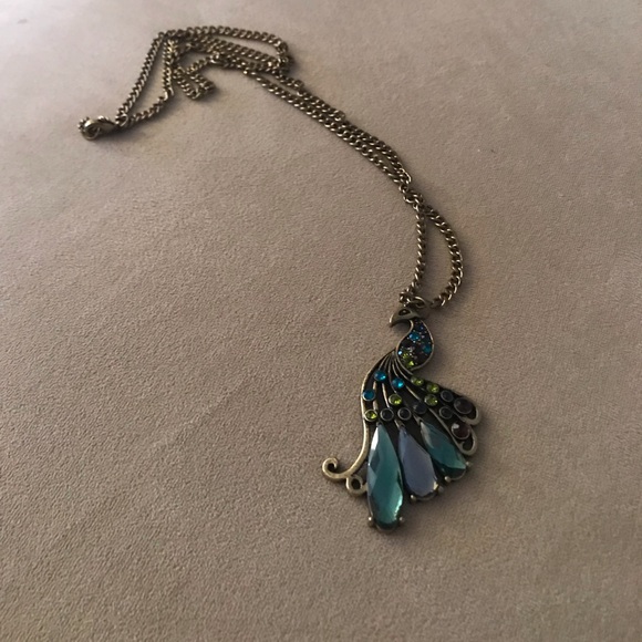 🆕Long Vintage crystal peacock vintage necklace - Picture 4 of 8